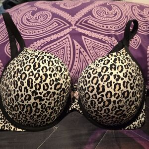 Victoria's Secret Leopard Print Bra with Black Trim